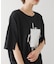 箔エンボス五分袖Tシャツ