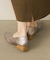 Ｖカットポインテッドスタックヒールパンプス