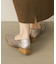 Ｖカットポインテッドスタックヒールパンプス