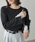 【Bab】チュールレイヤードリブニットトップス（クルーネック）