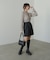 【Bab】チュールレイヤードリブニットトップス（クルーネック）
