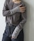 【Bab】【レイヤードにもおすすめ◎】シアーベロアチュールカフストップス
