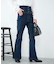 ハイウエストストレッチフレアデニムパンツ