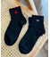 モチーフ刺繍アンクル底パイルソックス