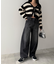 カーブラインバレルレッグデニムパンツ