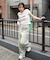 イージー3Dバレルレッグデニムカーゴパンツ
