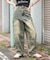イージー3Dバレルレッグデニムカーゴパンツ