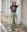 イージー3Dバレルレッグデニムカーゴパンツ