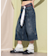 スカーフ付きワイドデニムハーフパンツ