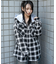 裏毛フードチェックシャツ
