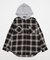 裏毛フードチェックシャツ