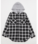 裏毛フードチェックシャツ