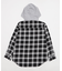 裏毛フードチェックシャツ