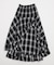 チェックアシンメトリーフリルロングスカート