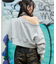 オフショルショートスウェット
