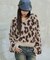 レオパードシャギーショートニット