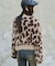 レオパードシャギーショートニット