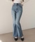 ストレッチフレアデニムパンツ
