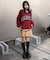VネックグラフィックニットBIGプルオーバー