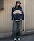 VネックグラフィックニットBIGプルオーバー