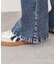 カットアウトリボンストレッチフレアデニムパンツ