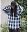 フードチェックシャツ