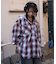 オンブレチェックフードシャツ(LS)
