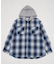 オンブレチェックフードシャツ(LS)