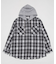 オンブレチェックフードシャツ(LS)