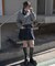 デニムプリーツミニスカート