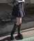デニムプリーツミニスカート