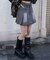 デニムプリーツミニスカート