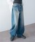 ワイドカーブデニムパンツ