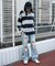 ダメージストレートデニムパンツ