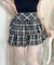 ダブルリボンチェックミニスカート