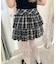 ダブルリボンチェックミニスカート