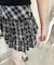 ダブルリボンチェックミニスカート