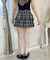 ダブルリボンチェックミニスカート