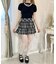 ダブルリボンチェックミニスカート