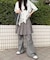 プリーツレイヤードフレアパンツ