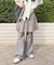 プリーツレイヤードフレアパンツ