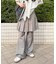 プリーツレイヤードフレアパンツ