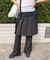 プリーツレイヤードフレアパンツ