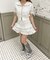 レースアップカットティアードスカート