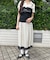 ドットサテンスカート
