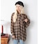 2WAYオフショルシアーチェックシャツ