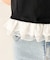 レースヘムワンポイント襟付きTシャツ