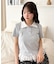レースヘムワンポイント襟付きTシャツ