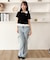 レースヘムワンポイント襟付きTシャツ
