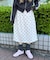 レーススウェットミドルスカート
